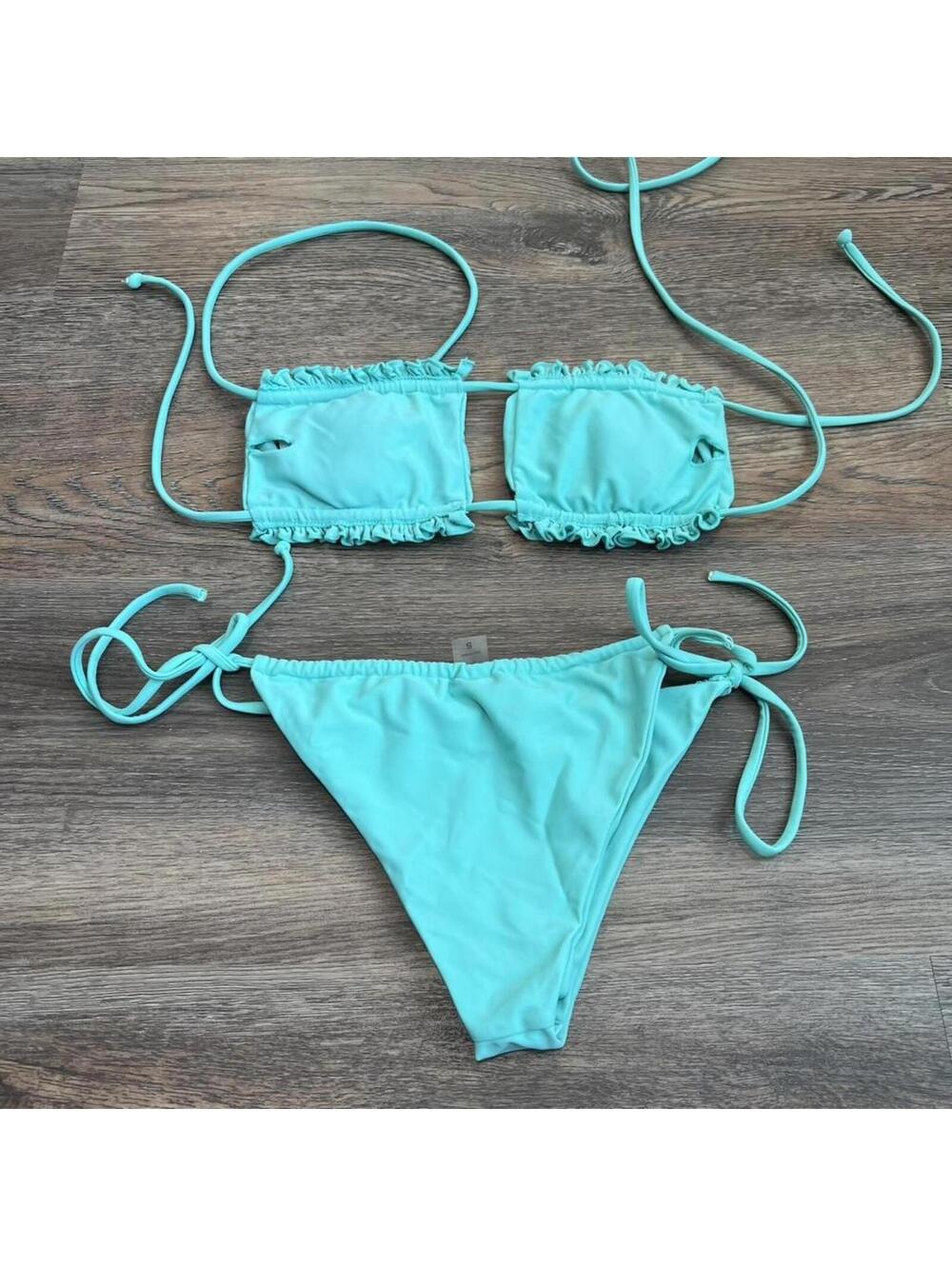 Women's Blue and Green Bikinis-and-tankini-set - Picture 2 of 2